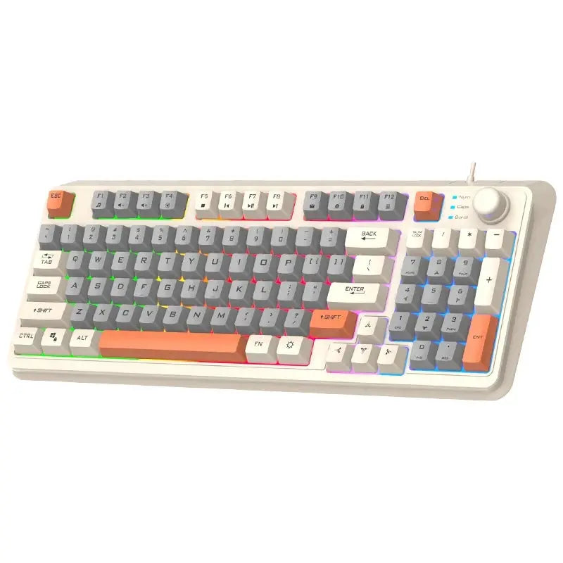 K82 Gaming Gaming Keyboard Glows Wired USB Desktop Pc/Notebook Available 19-Key Punchless Knob to Adjust Volume