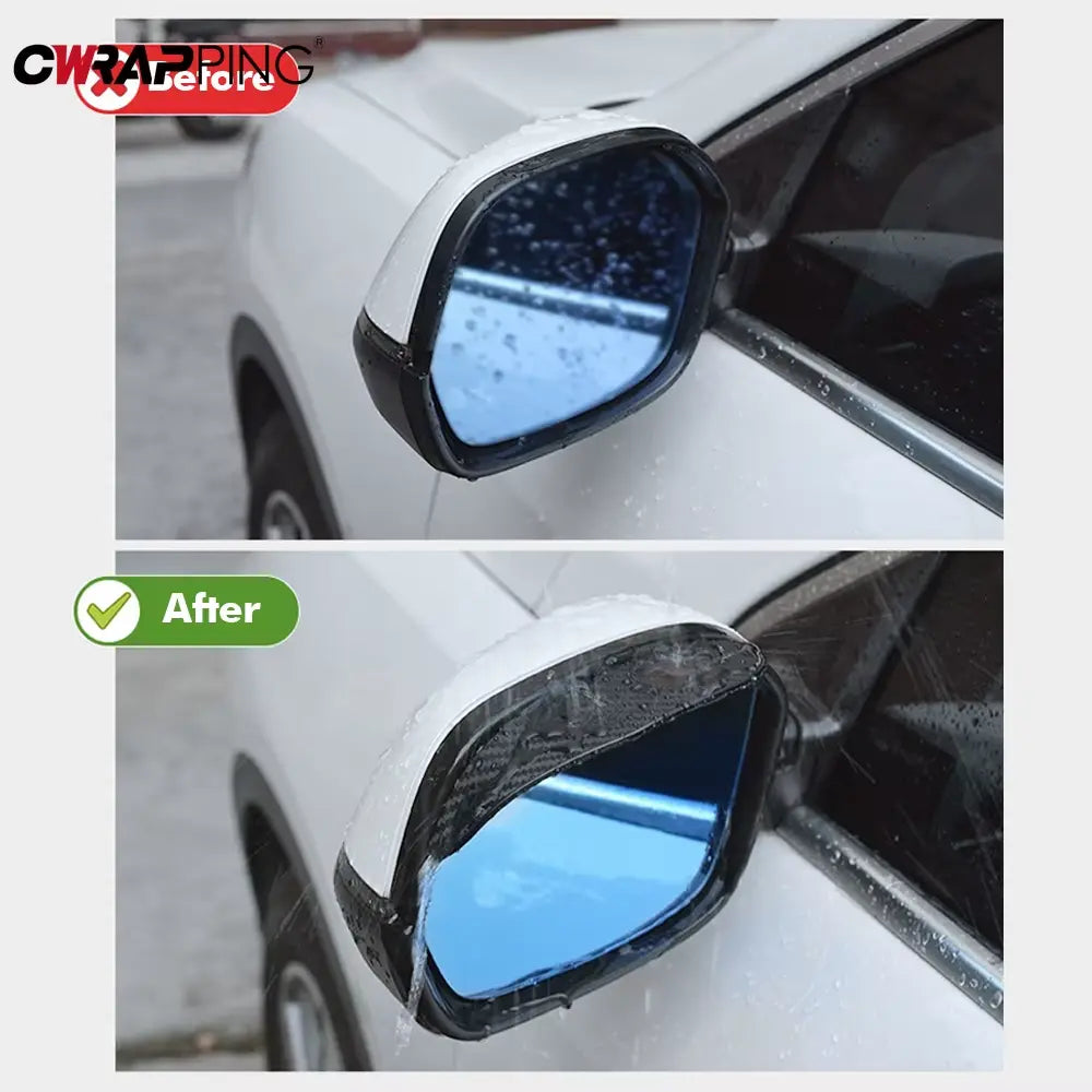 2PCS Car Rear View Mirror Rain Eyebrow Carbon Fiber Sun Visor Shade Cover Protector Clear Vision for Rain Car Mirror Accessories VeloxCorner