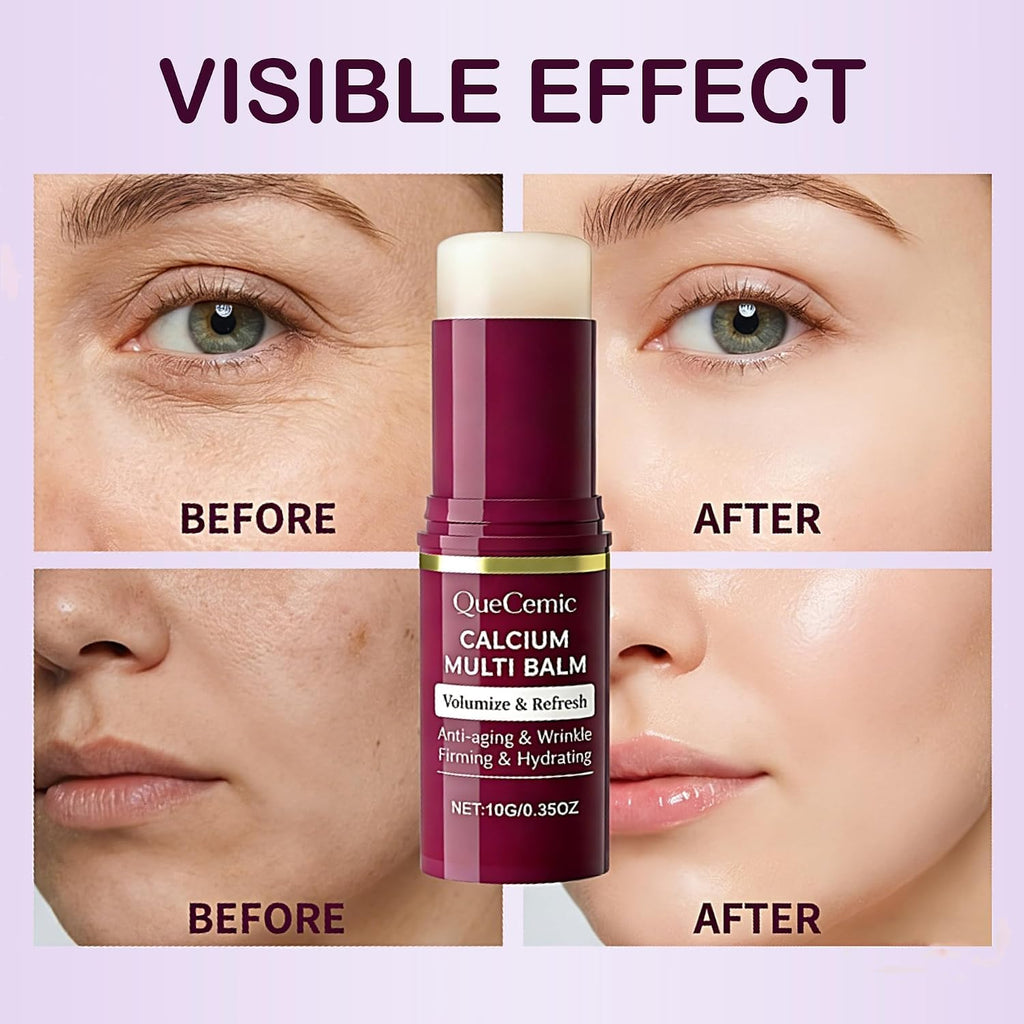 Calcium Multi Balm Stick, Calcium Volume Multi Balm, Collagen Hydrating Stick, Anti-Aging, Nourishing, Moisturing All in One Skin Care Stick for Face, Eyes & Neck, for All Skin Types, 10G