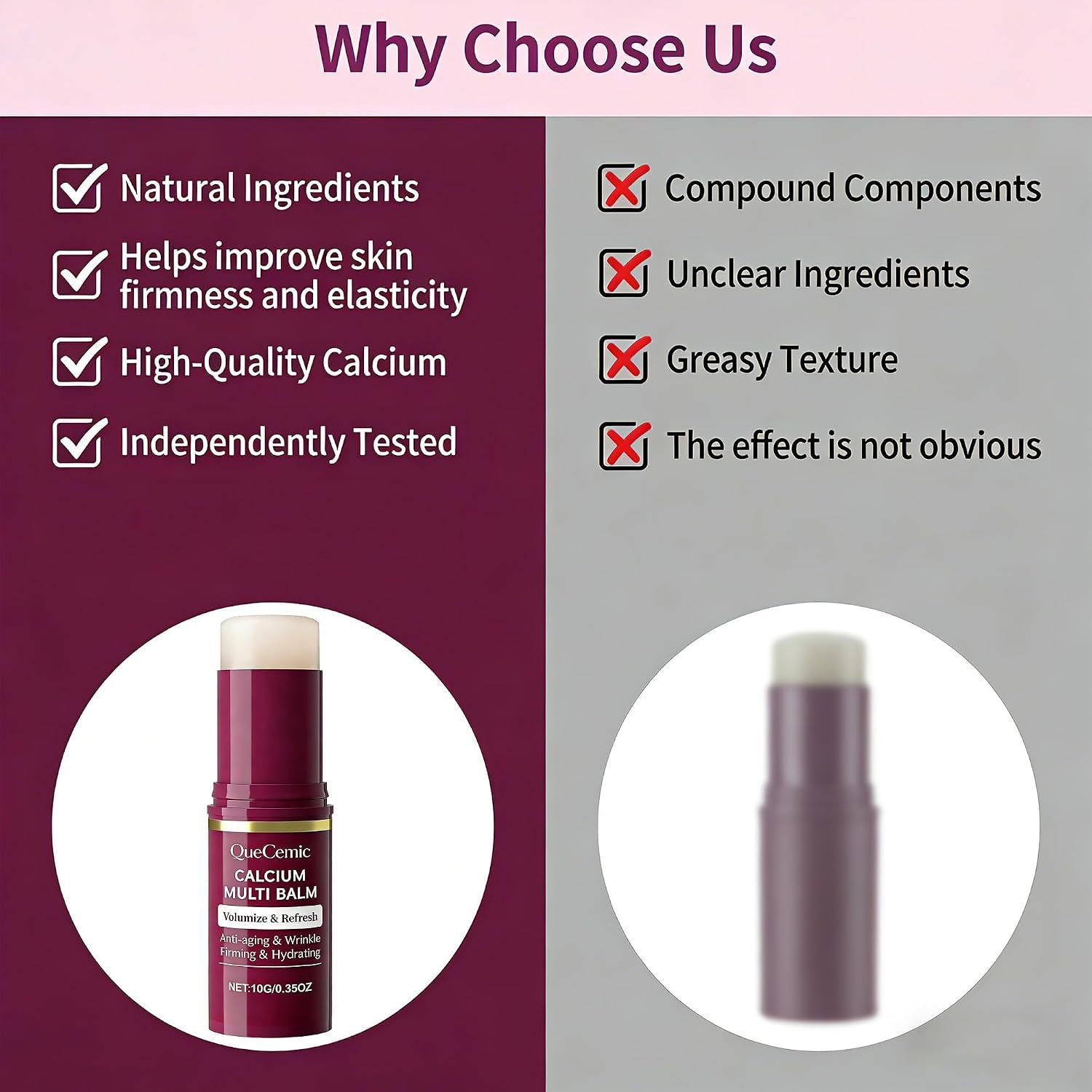 Calcium Multi Balm Stick, Calcium Volume Multi Balm, Collagen Hydrating Stick, Anti-Aging, Nourishing, Moisturing All in One Skin Care Stick for Face, Eyes & Neck, for All Skin Types, 10G