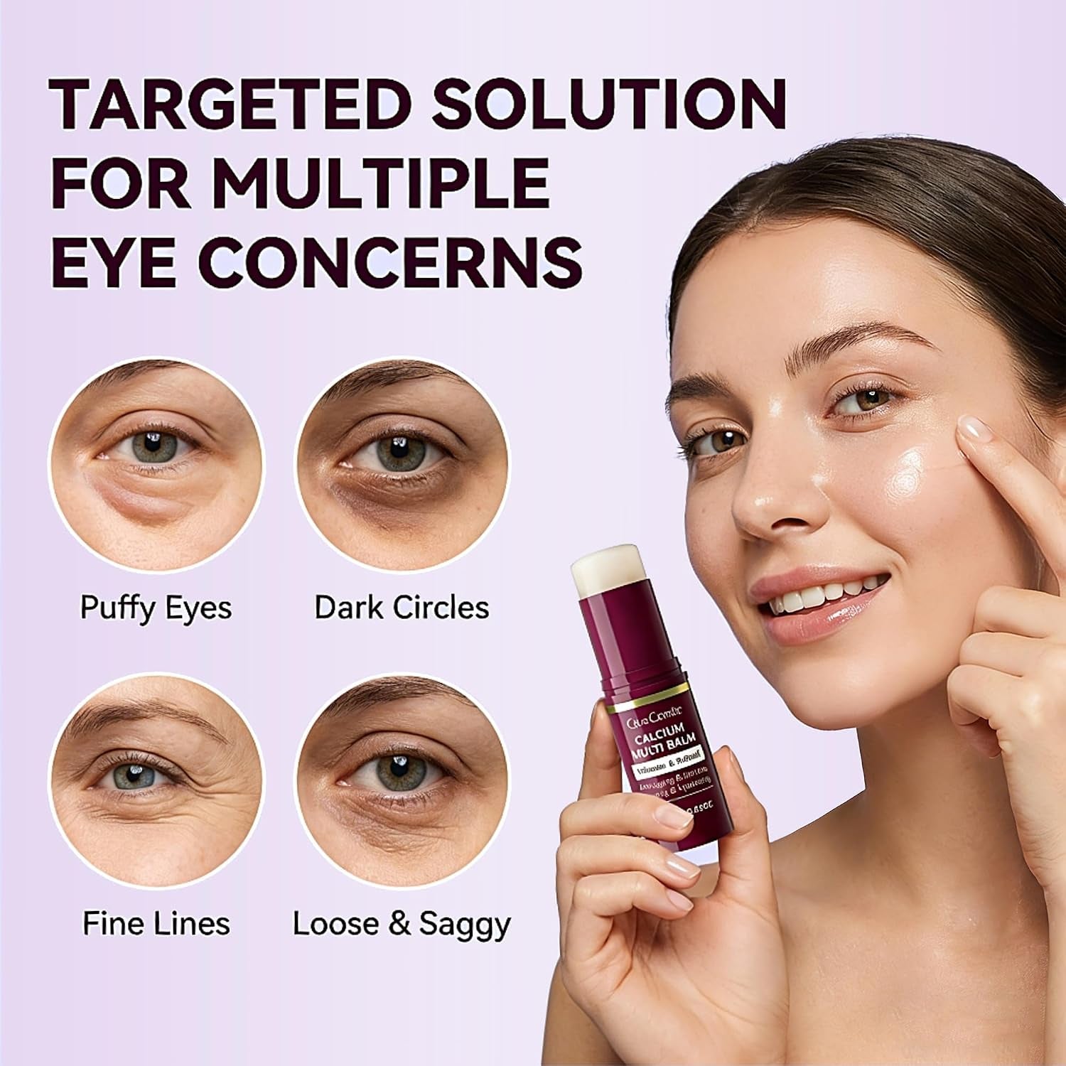 Calcium Multi Balm Stick, Calcium Volume Multi Balm, Collagen Hydrating Stick, Anti-Aging, Nourishing, Moisturing All in One Skin Care Stick for Face, Eyes & Neck, for All Skin Types, 10G
