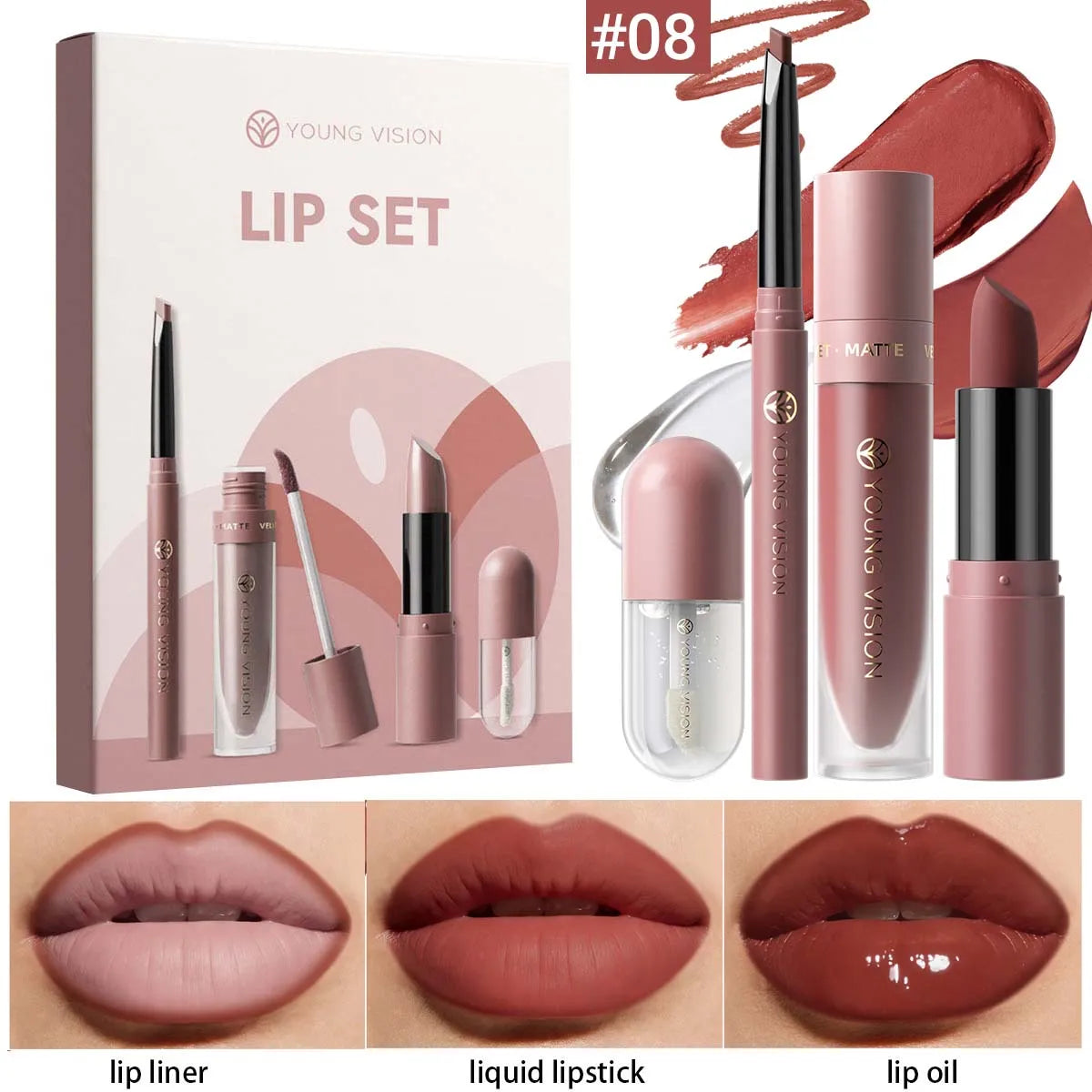 4Pcs/10Pcs/Set Nude Lip Gloss Matte Velvet Lipstick Waterproof Long-Lasting Liquid Lipstick Women Moist Lip Tint
