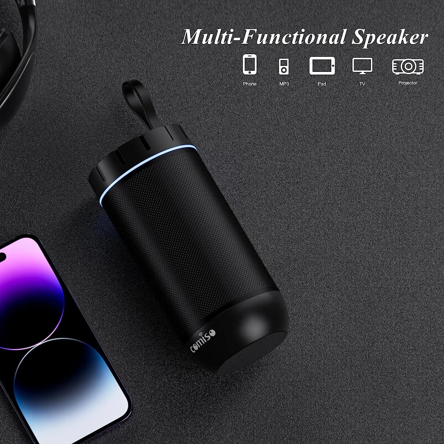 Bluetooth Speaker, IP65 Waterproof Portable Speaker with 360° HD Stereo Sound, Punchy Bass, TWS Pairing, 24H Playtime, Wireless Speaker for Home, Outdoor, Camping, Beach, Gift for Men and Women VeloxCorner