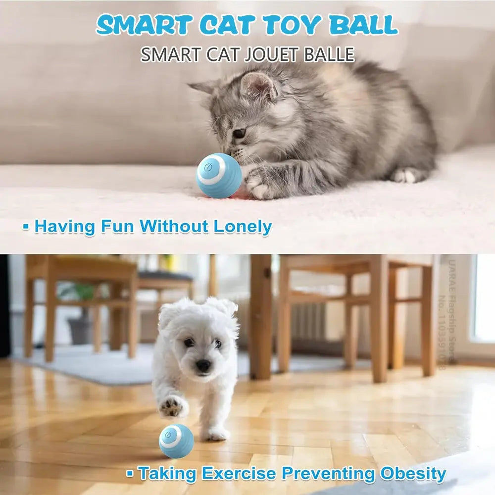 Electric Interactive Rolling Ball Smart Cat Toy for Cats, Rotating Cat Game Accessory VeloxCorner