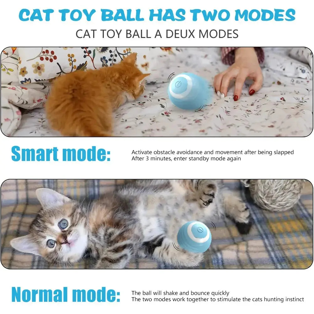 Electric Interactive Rolling Ball Smart Cat Toy for Cats, Rotating Cat Game Accessory VeloxCorner