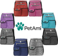 Dog Travel Backpack, 27L Airline Approved Pet Supplies Organizer with 2 Food Containers, 2 Collapsible Bowls & Poop Bag Dispenser, Weekend Road Trip Camping Dog Mom Gift, Stripe Black VeloxCorner