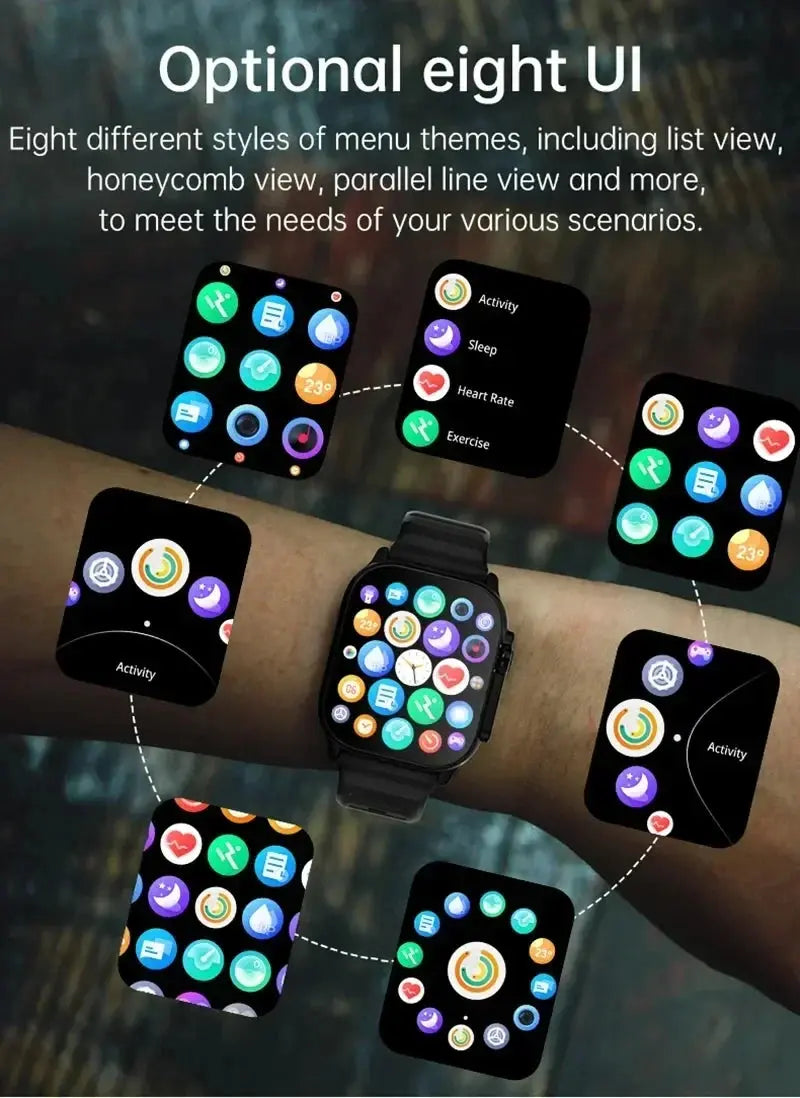 2026 New Men Smart Watch 2.01 Inch HD Screen Bluetooth Call Health Fitness Tracker Multi Sport Mode Smartwatch for Android IOS