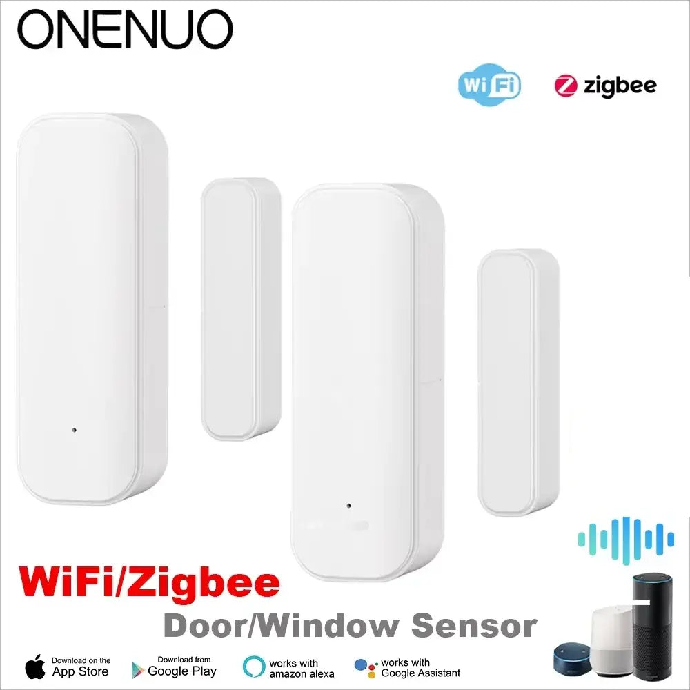 WiFi or Zigbee Window and Door Sensor with Battery for Smart Home Security Alarm System, Voice Control via Alexa and Google Home VeloxCorner