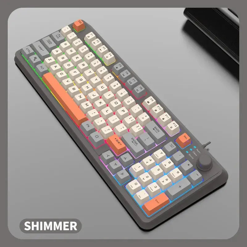 K82 Gaming Gaming Keyboard Glows Wired USB Desktop Pc/Notebook Available 19-Key Punchless Knob to Adjust Volume