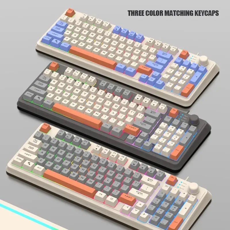 K82 Gaming Gaming Keyboard Glows Wired USB Desktop Pc/Notebook Available 19-Key Punchless Knob to Adjust Volume