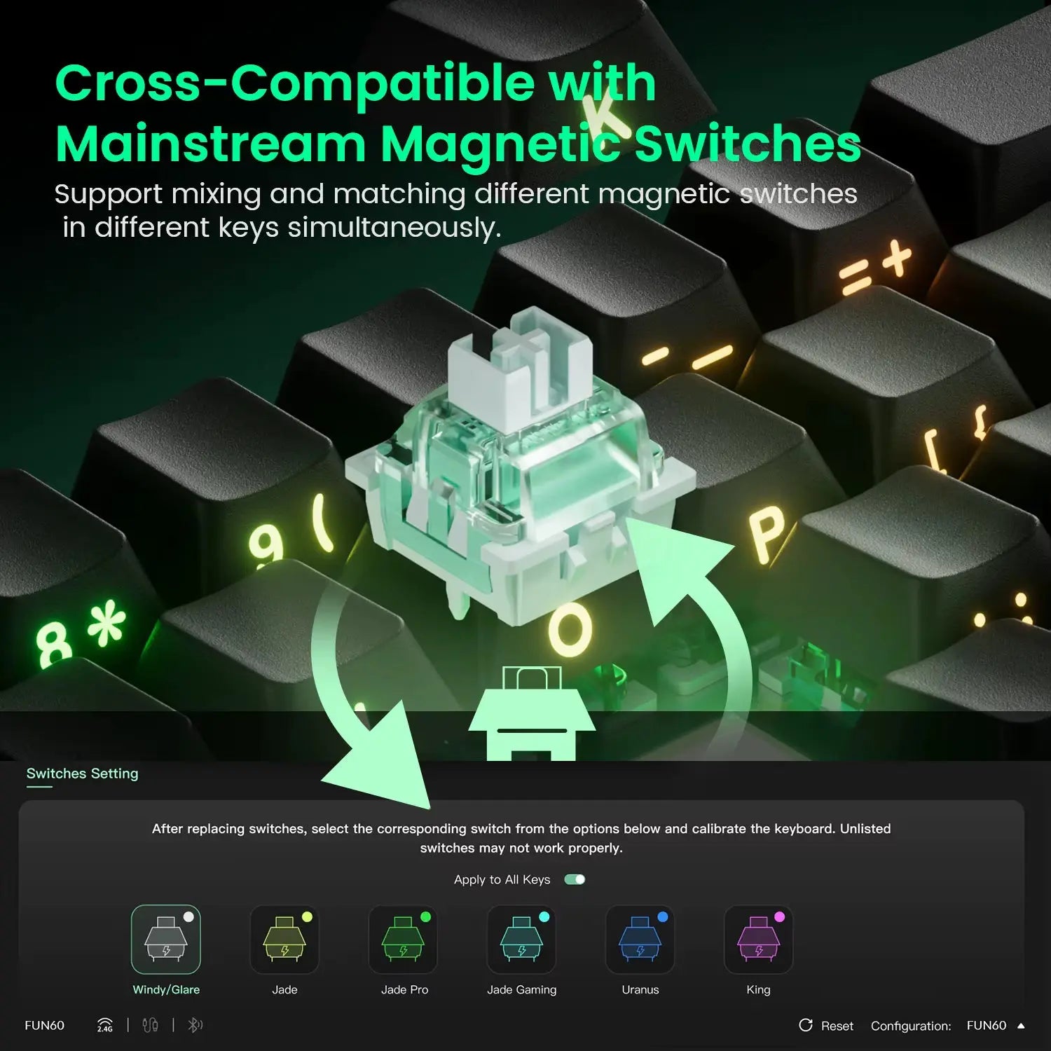 MONSGEEK FUN60 PRO & MAX HE Mechanical Keyboard Magnetic Switch 60% Wireless Gaming Keyboard Rapid Trigger 8K ARGB Custom Keyboard VeloxCorner